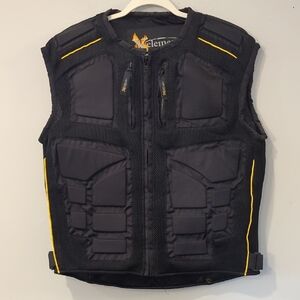 Motorcycle Vest Xelement CF244 Men's 'Delta' Black Padded Tri-Tex Black Large